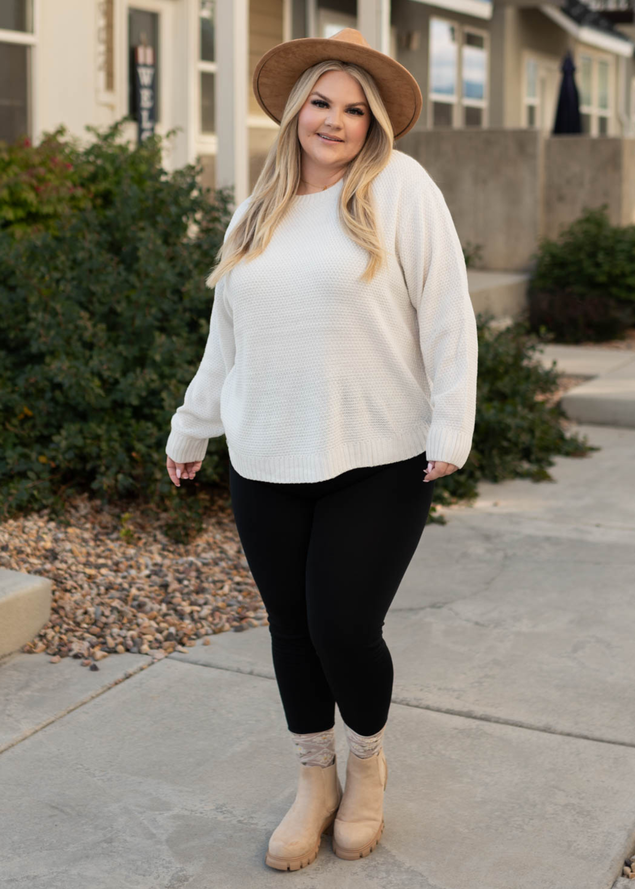 Plus size bone sweater