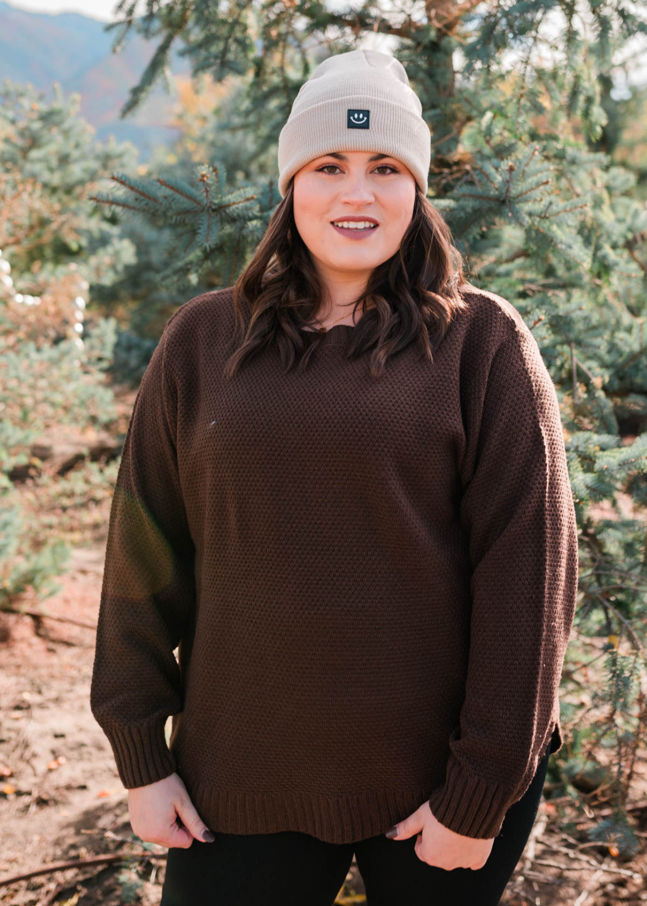 Plus size coffee sweater