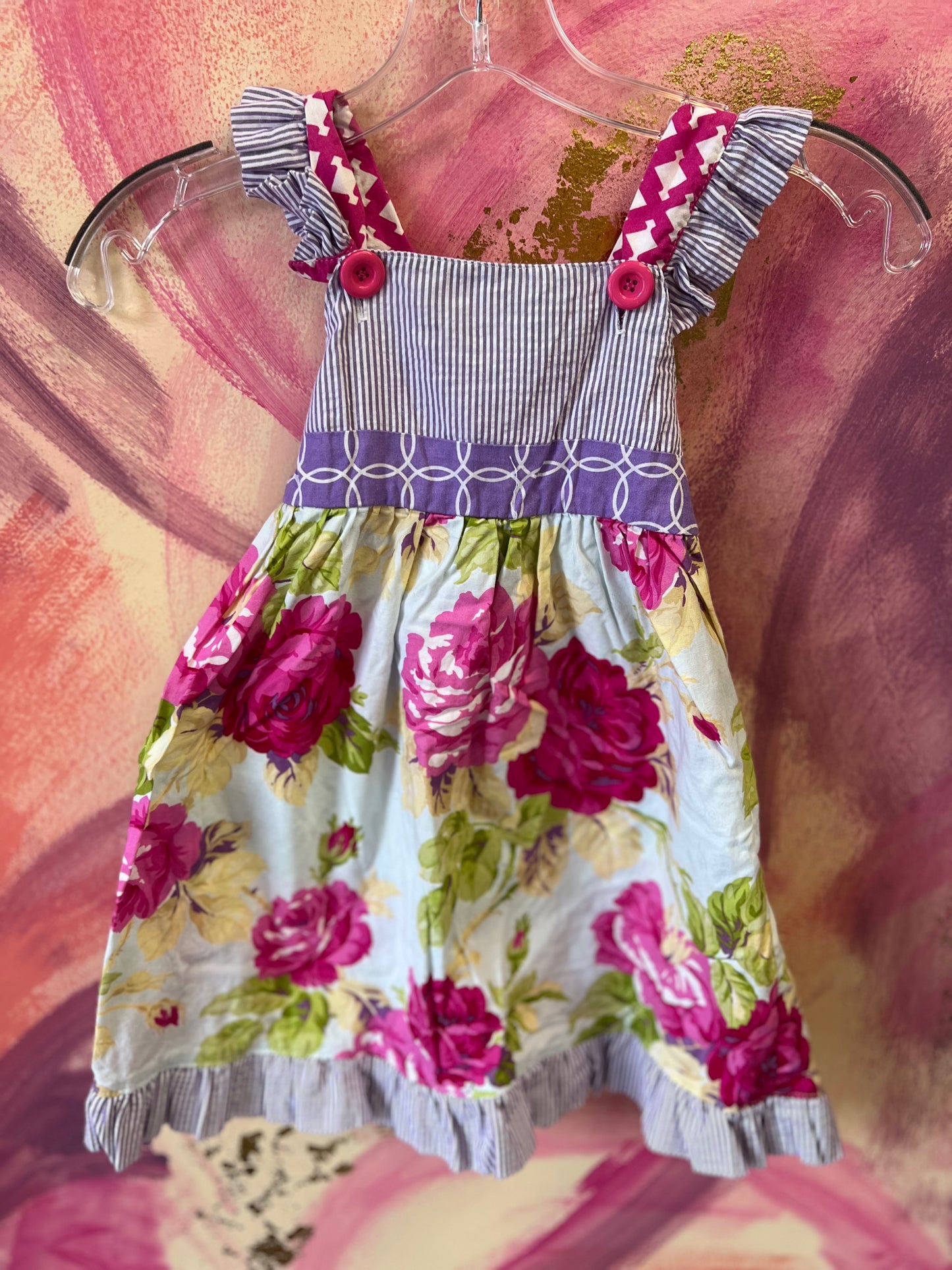 (Size 4-5) Purple Floral Dress