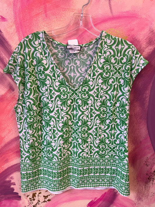 (Medium) Green Pattern Top