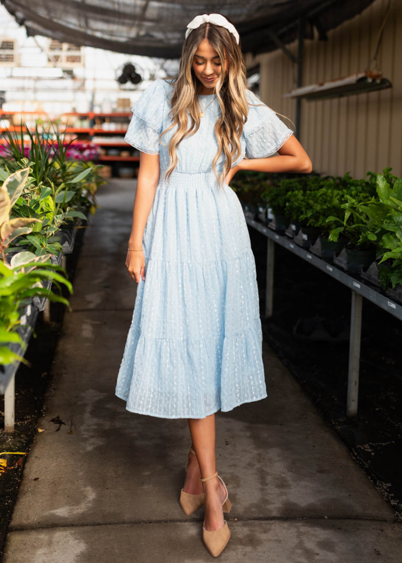 Light blue lace dress