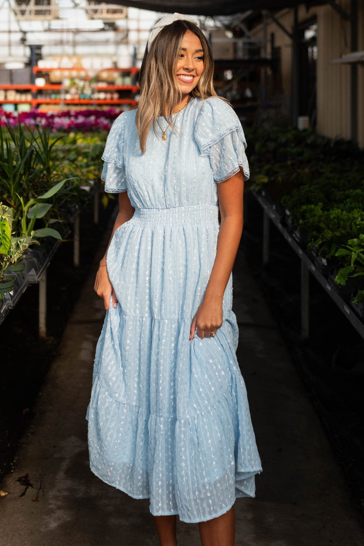 Light blue lace dress in size small