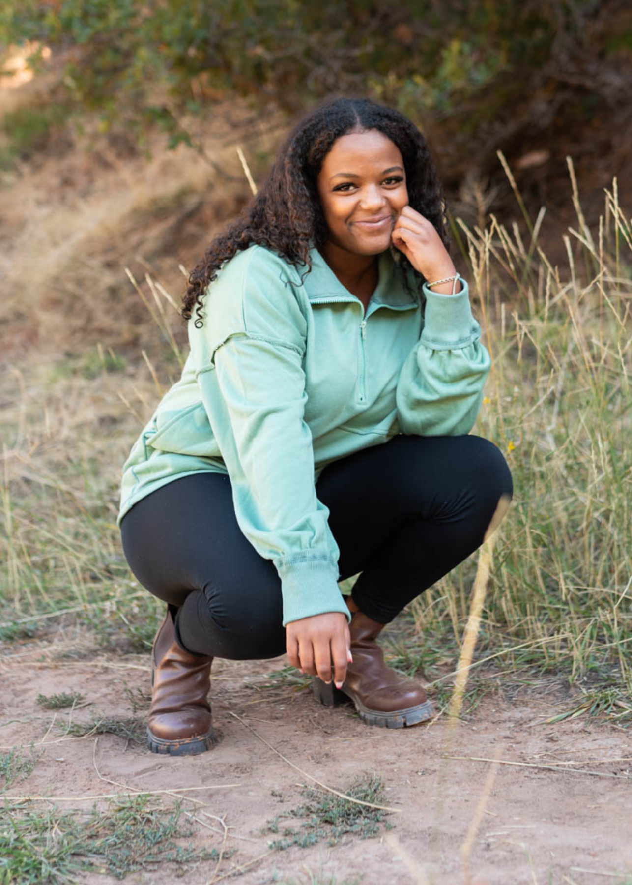 Long sleeve dark sage pullover