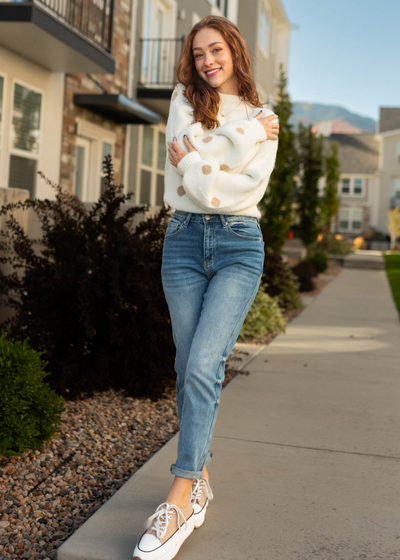 Long sleeve ivory sweater