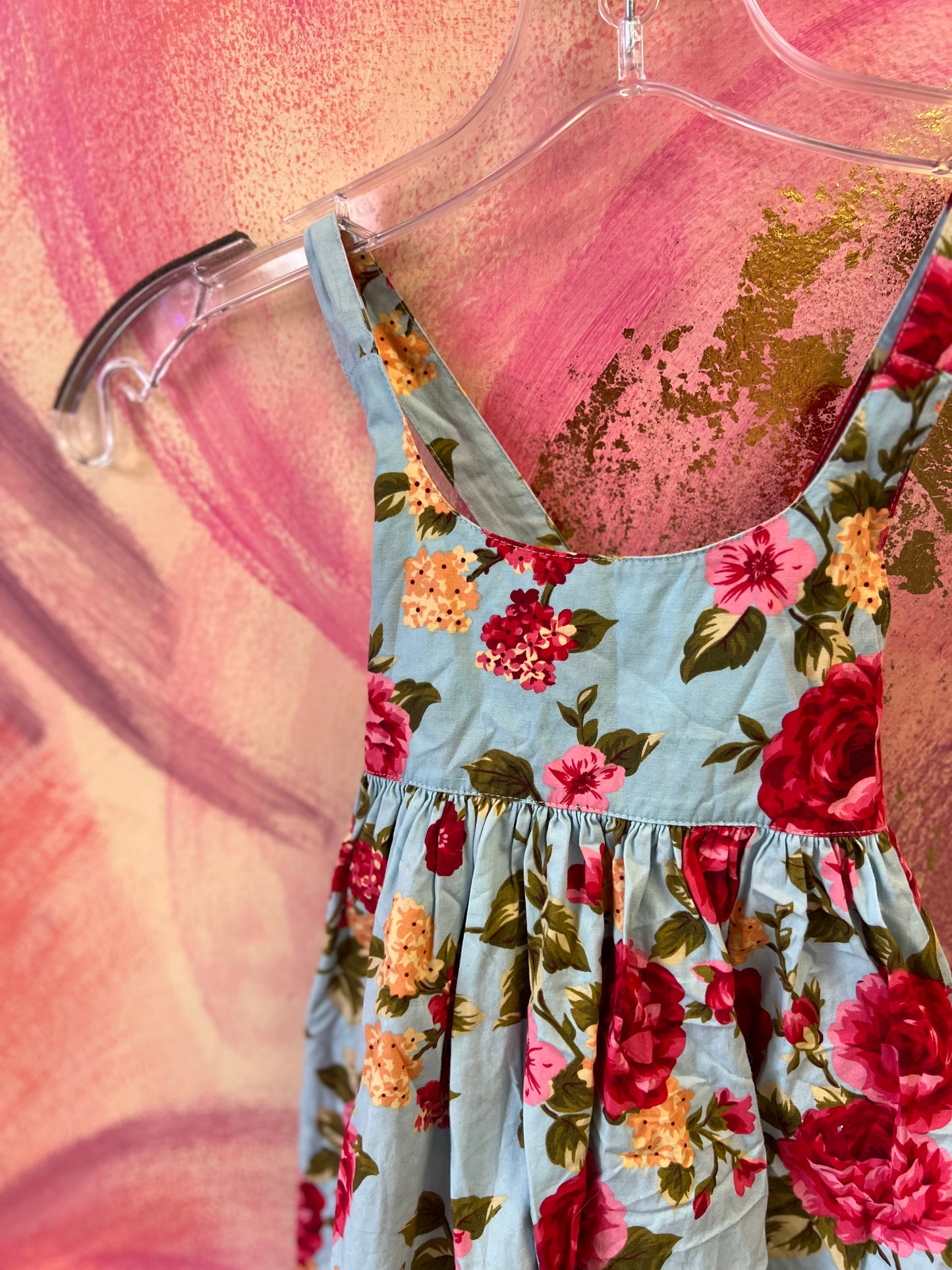 (Size 5) Lacey Lane Blue Floral Dress