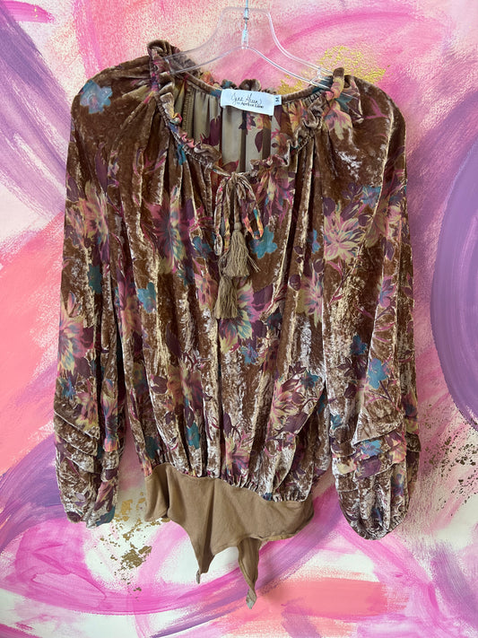 (MEDIUM) Crushed Velvet Bodysuit