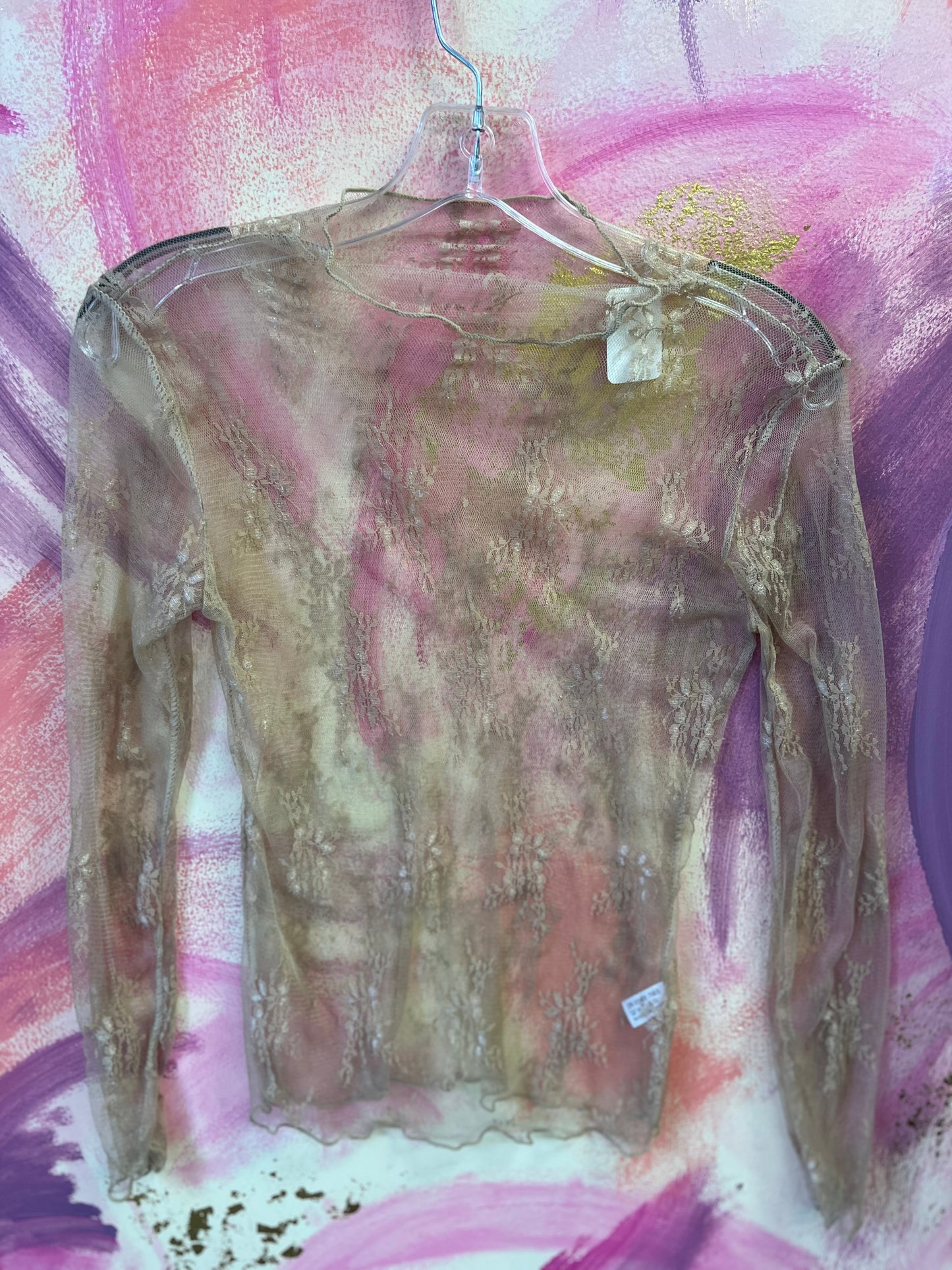 (SMALL) Tan Sheer Top