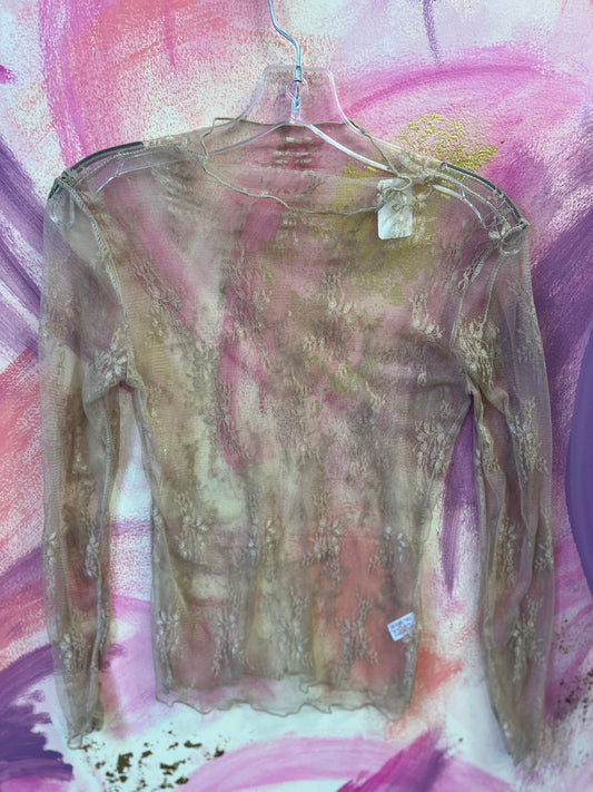 (SMALL) Tan Sheer Top