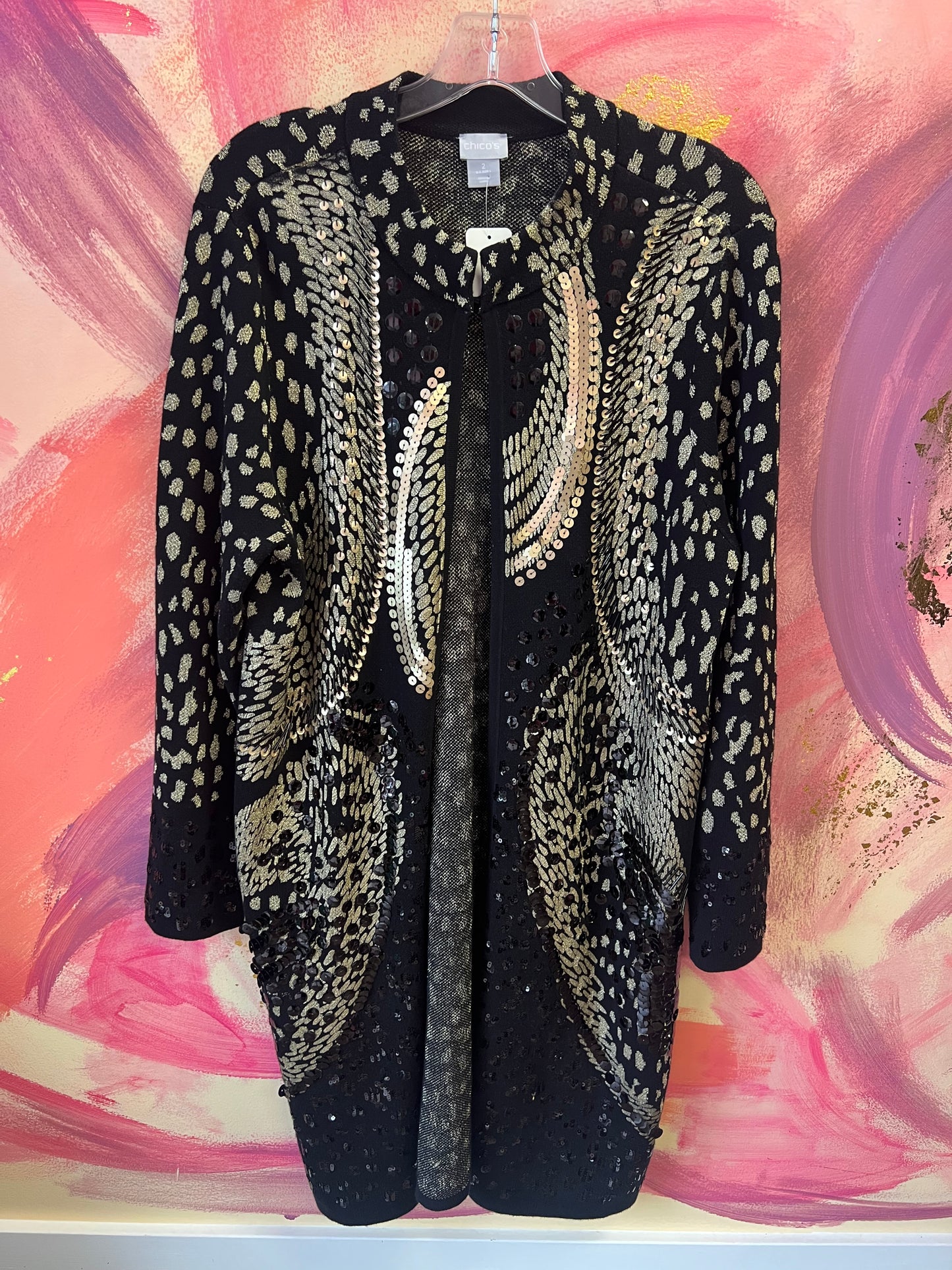 (L/XL) Chicos Sequin Cardigan