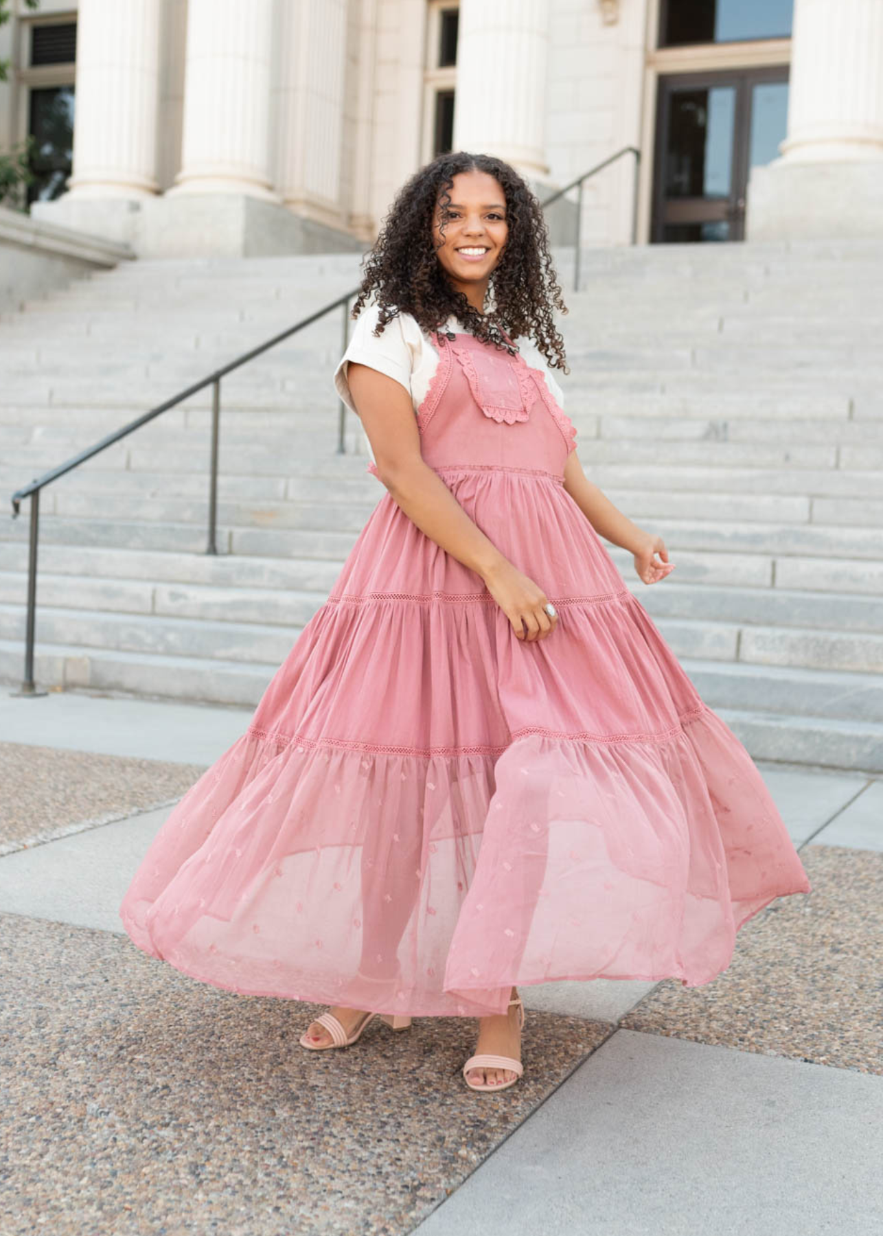 Desert rose overall dress with front pocket