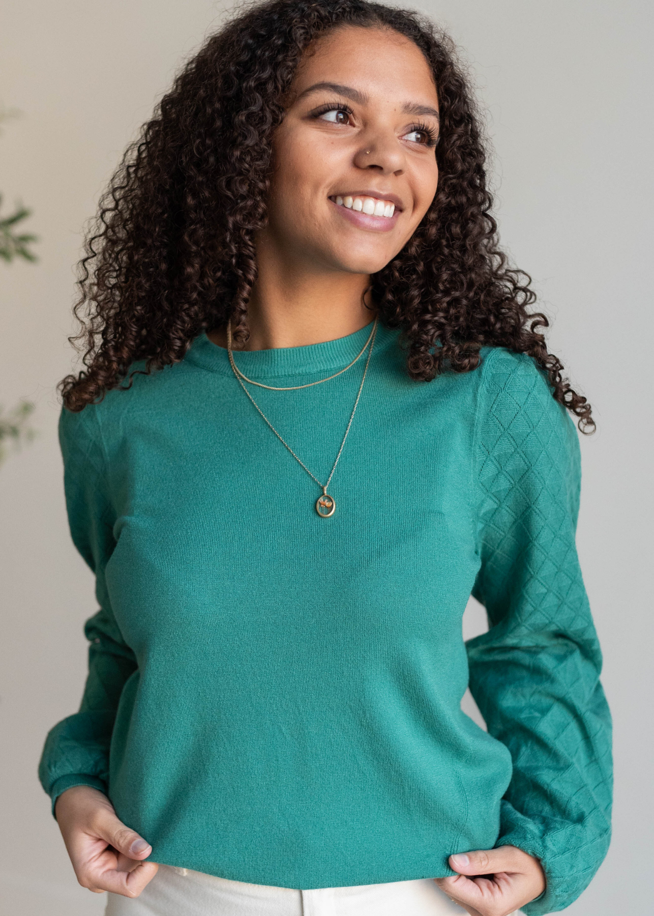 Felicity Green Textured Sweater