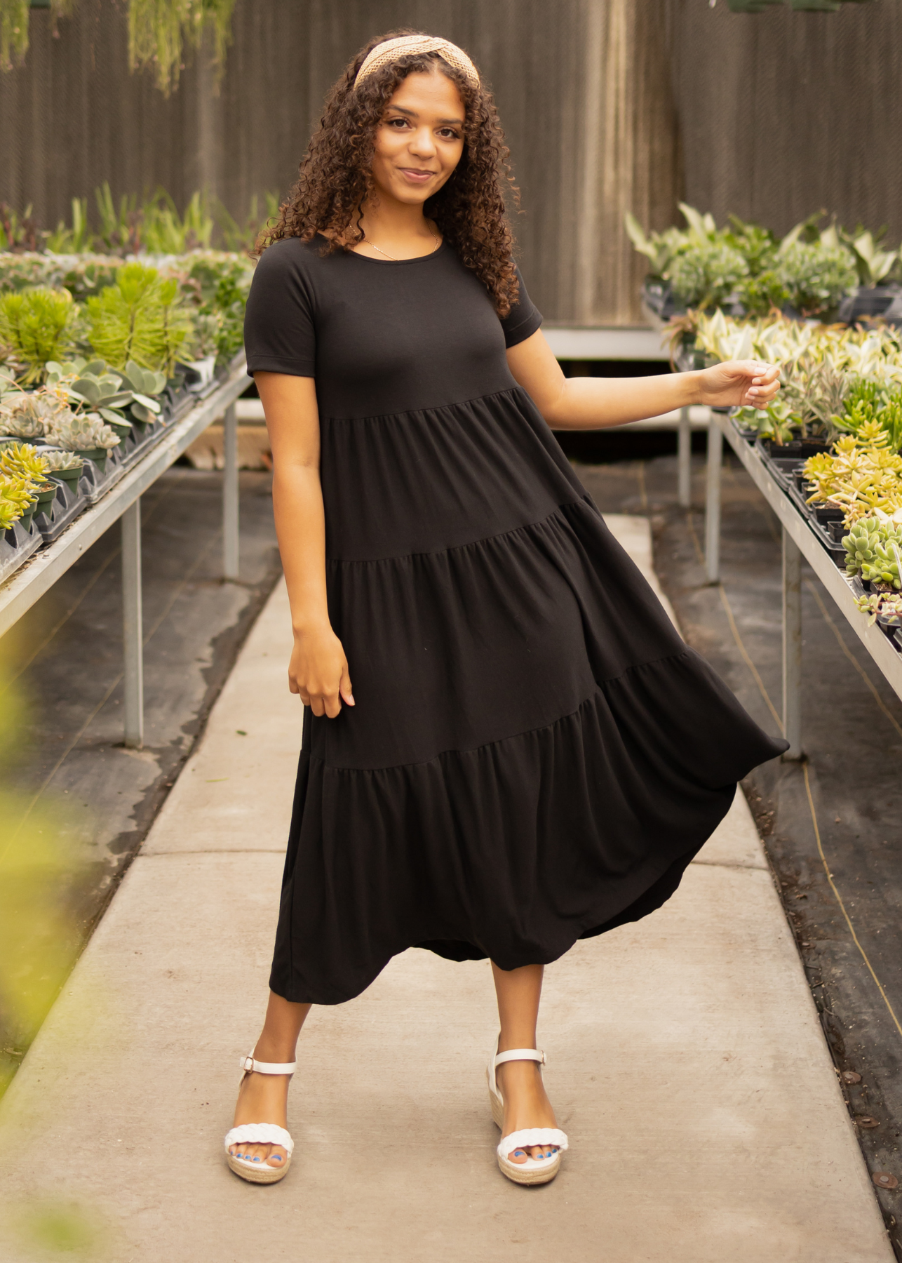 Black tiered dress