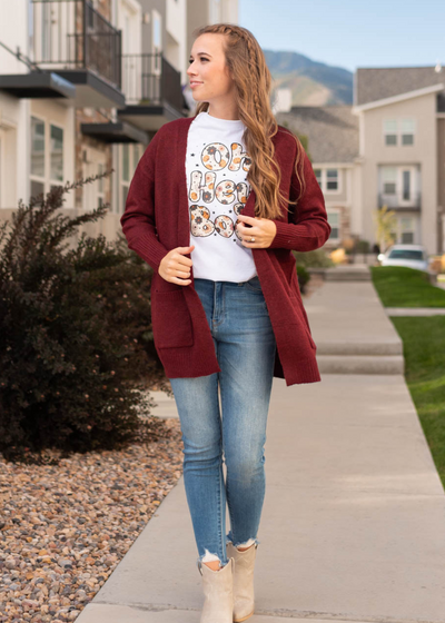 Burgundy cardigan