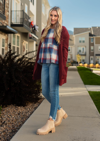 Gabby Burgundy Cardigan