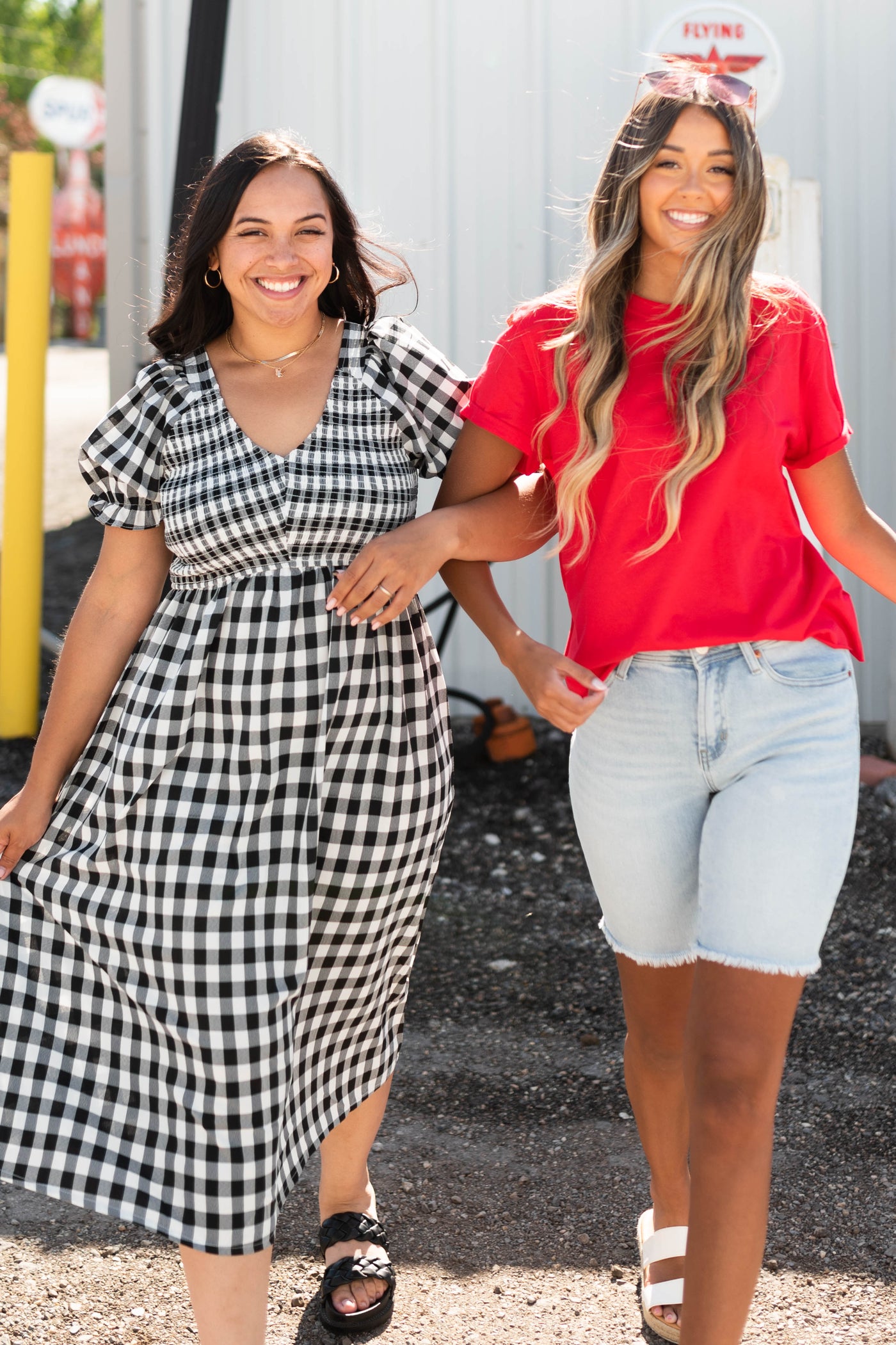 Grace Black Gingham Dress