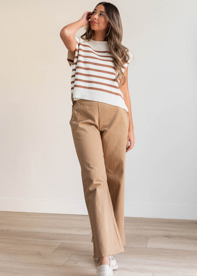 Tan wide leg pants