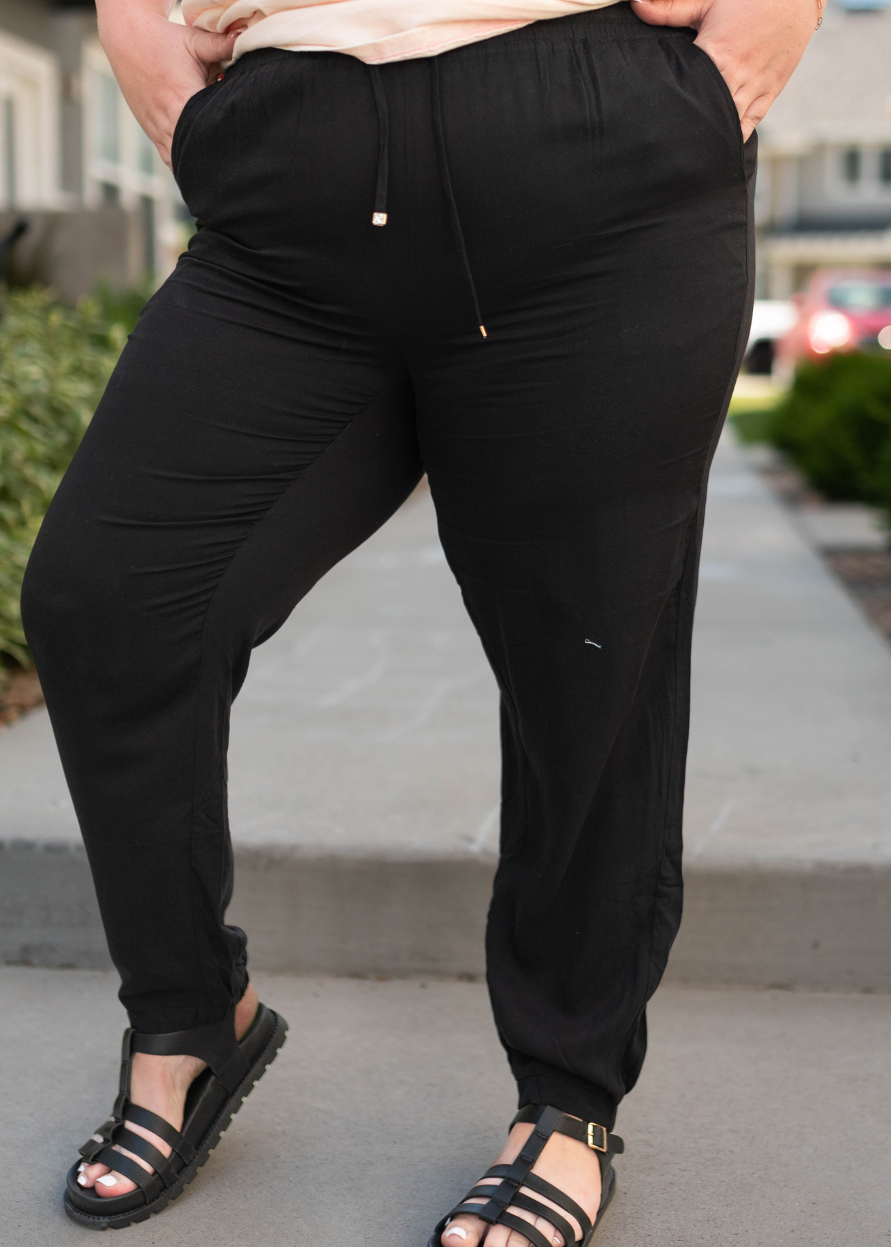 Plus size black joggers