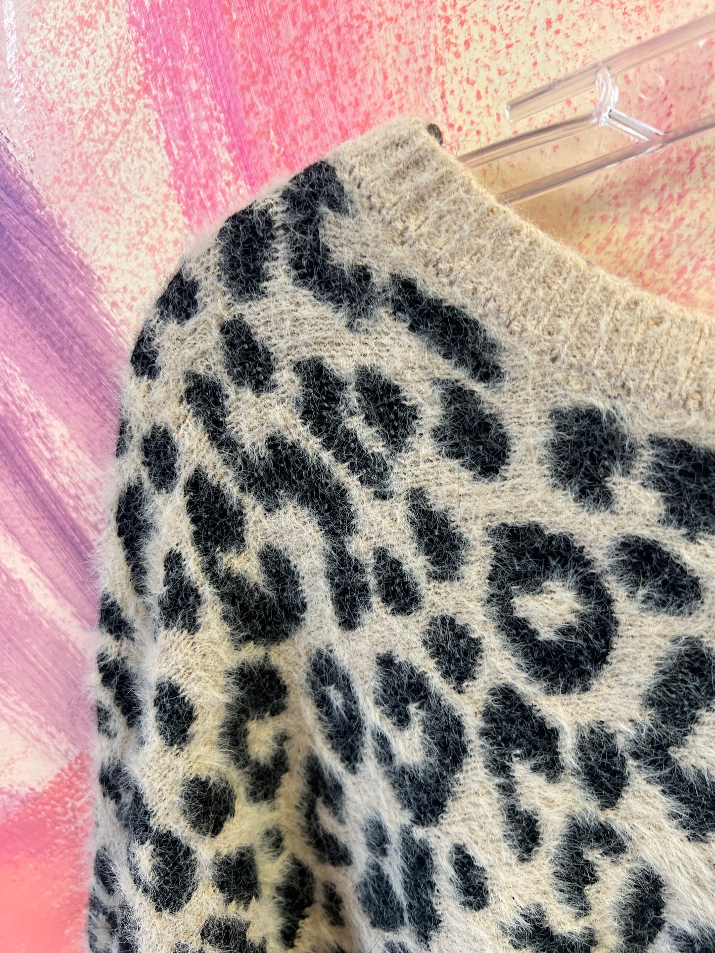(SMALL) Leopard Cropped Sweater