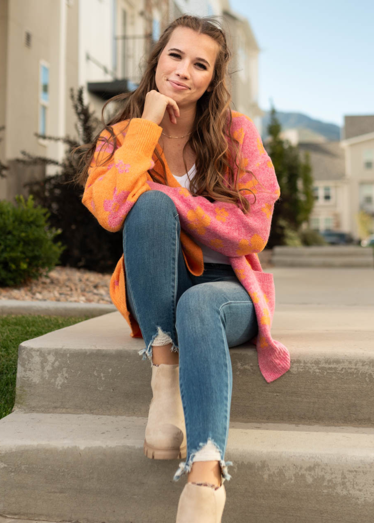 Orange cardigan