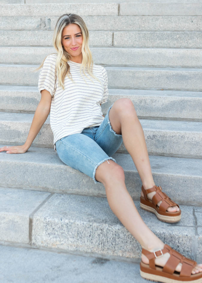 Dusty purple stripe top