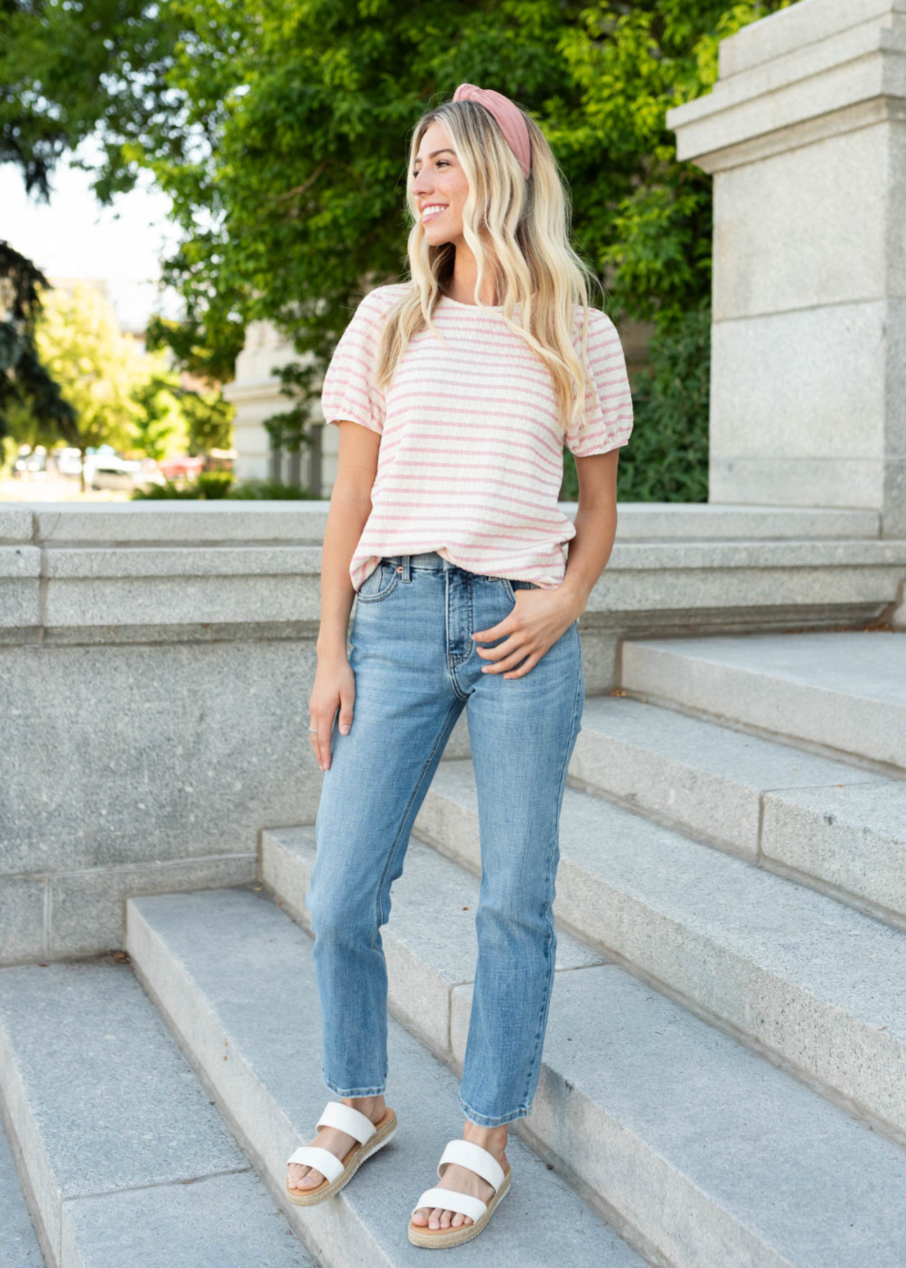 Pink stripe top