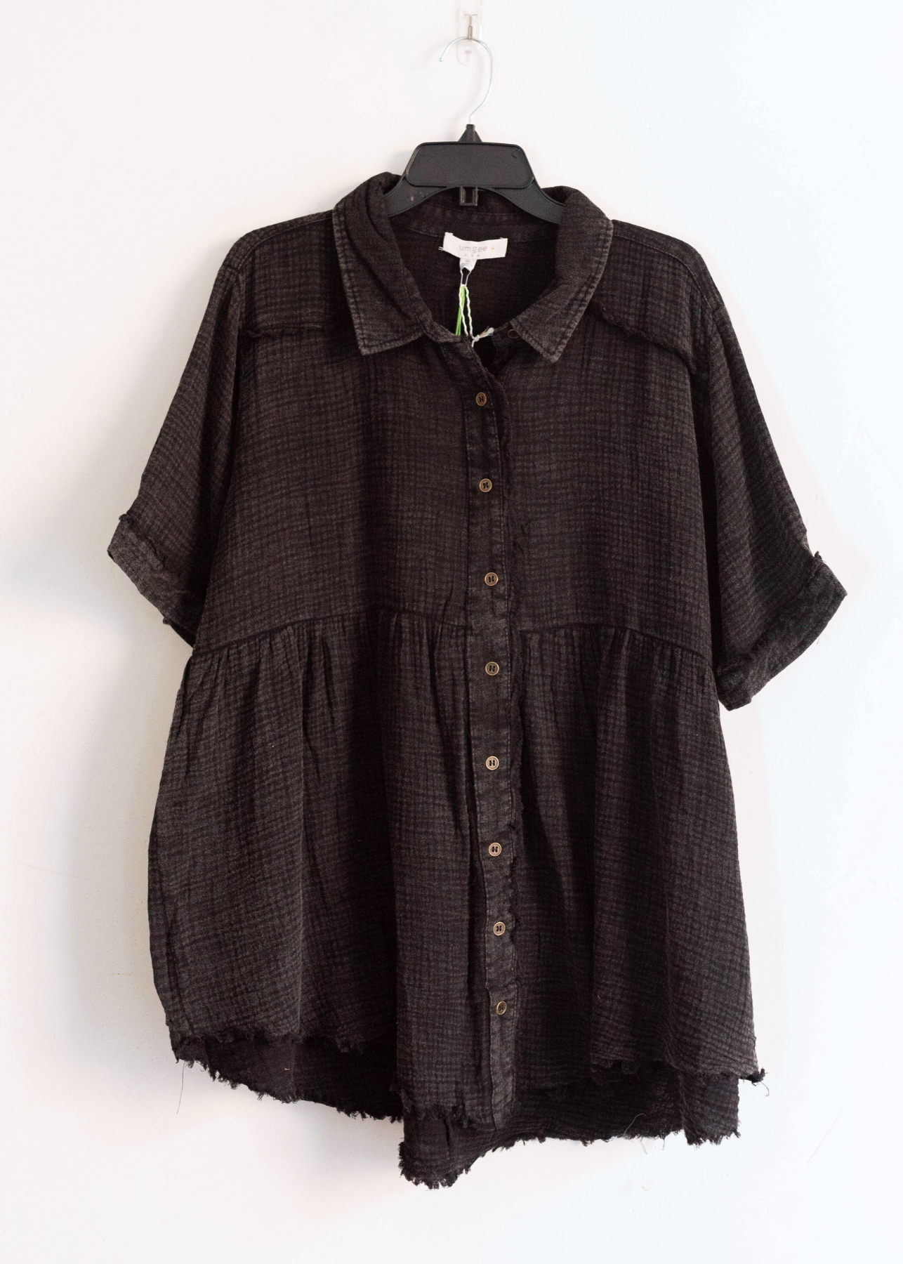 Jen Black Washed Button Down Top