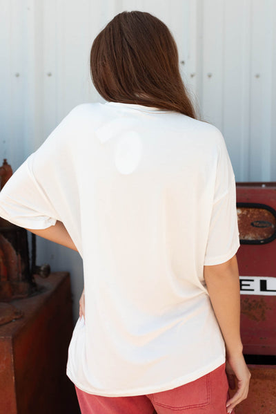 Back view of the white America graphic tee