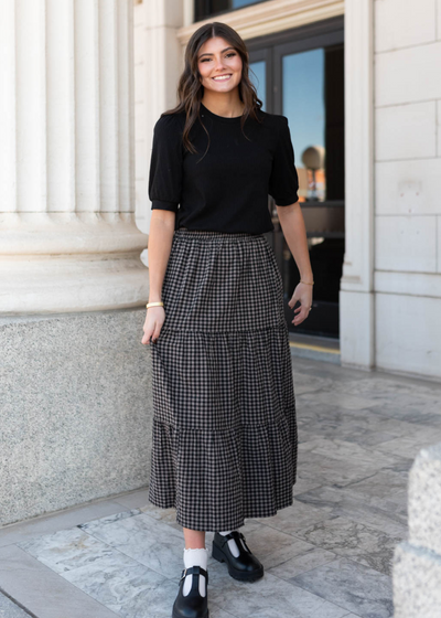 Black gingham skirt