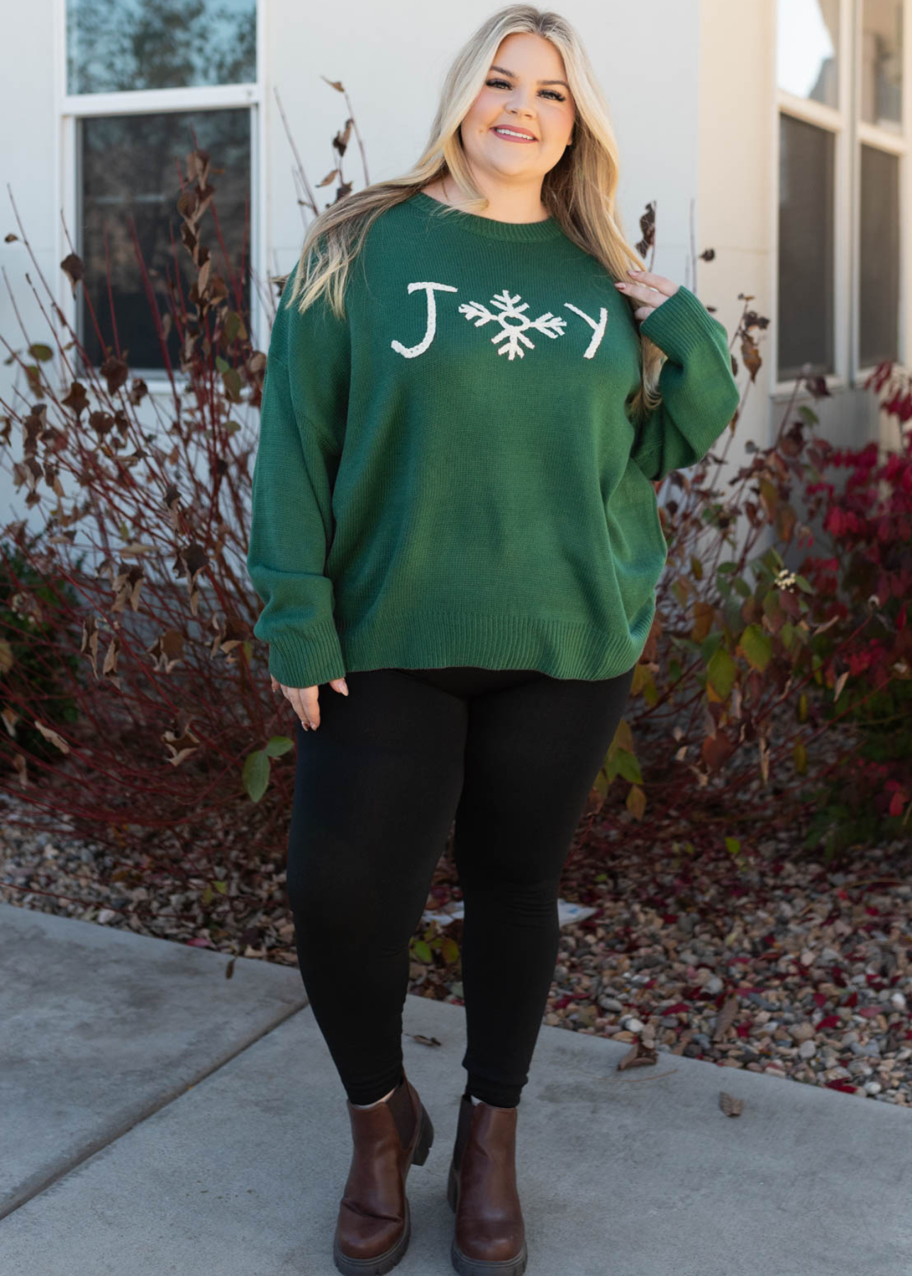 Plus size joy hunter green sweater