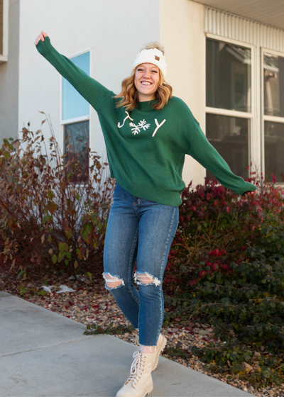 Joy hunter green sweater