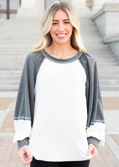 Kacy Charcoal Block Pullover