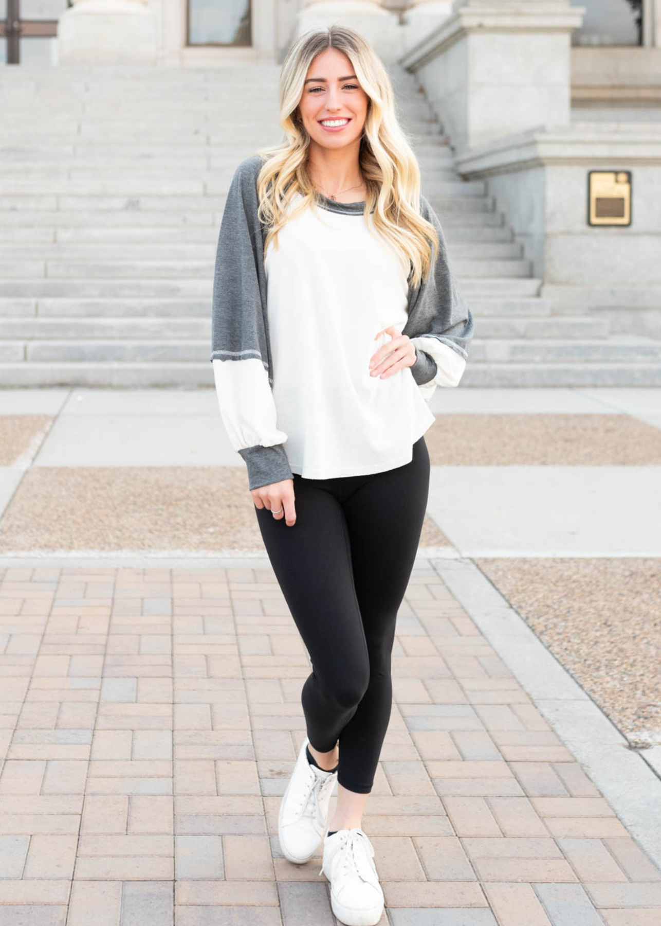 Kacy Charcoal Block Pullover