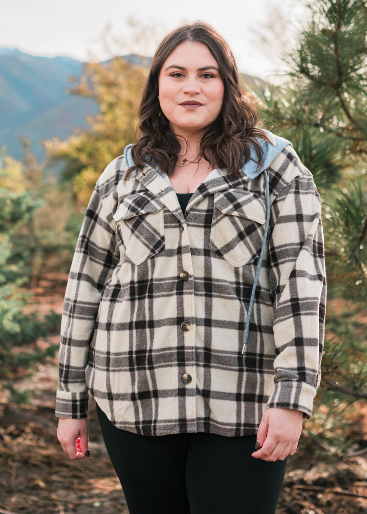 Kalani Taupe Plaid Shacket