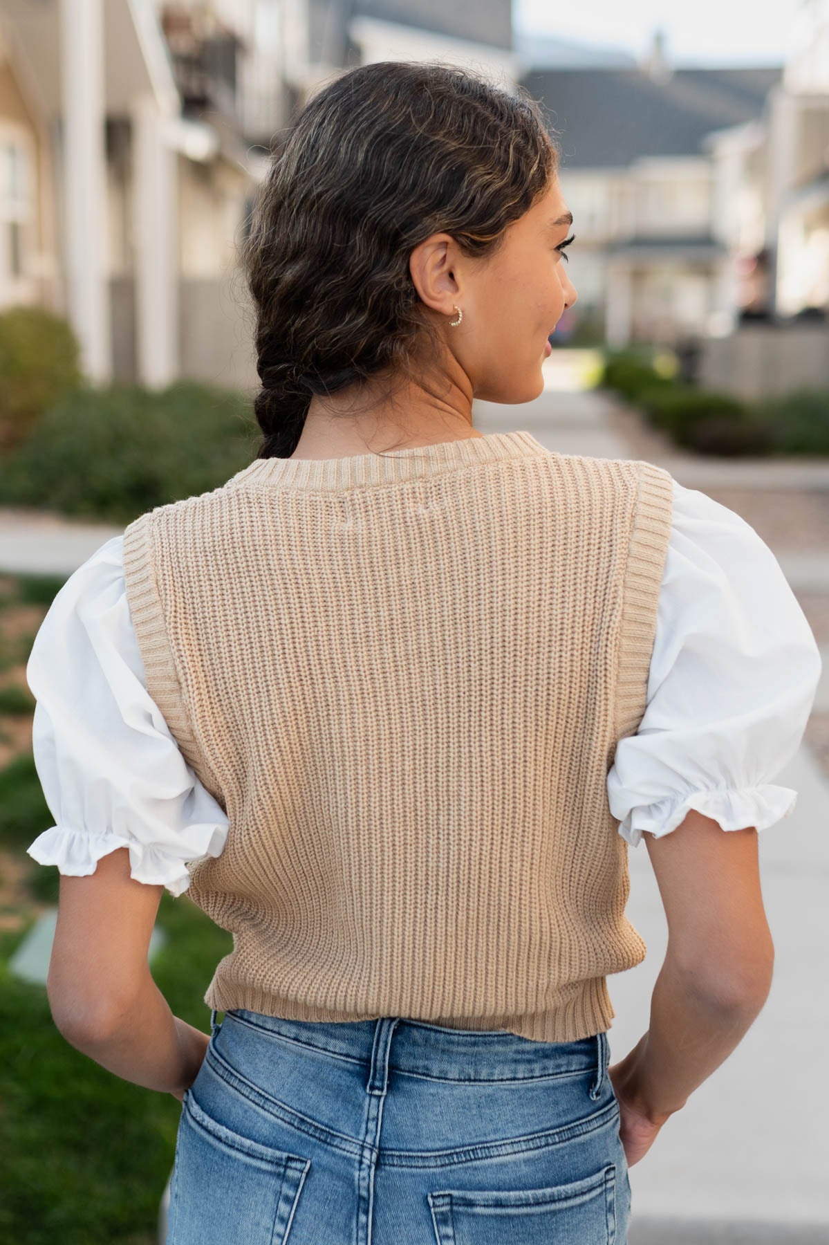 Kammy Taupe Sweater Top