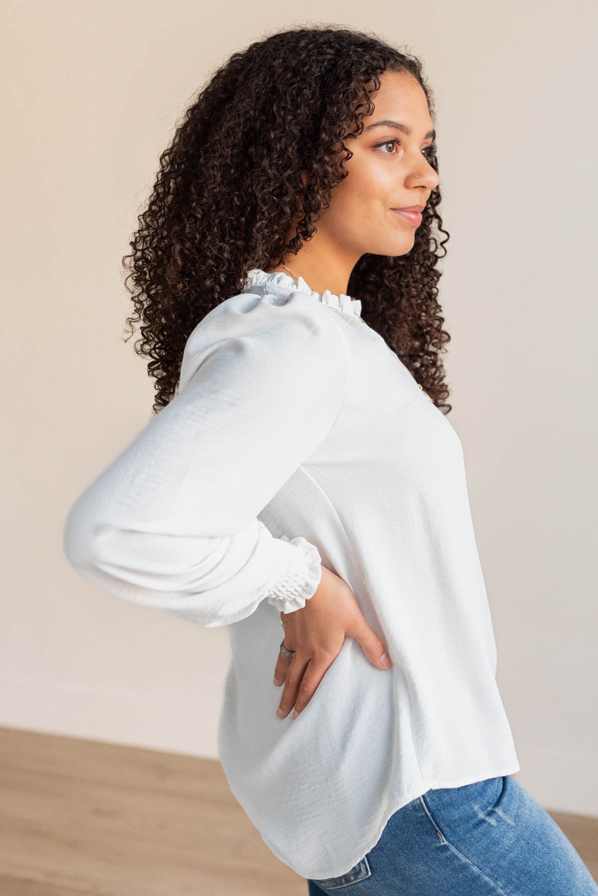 Side view of the white top