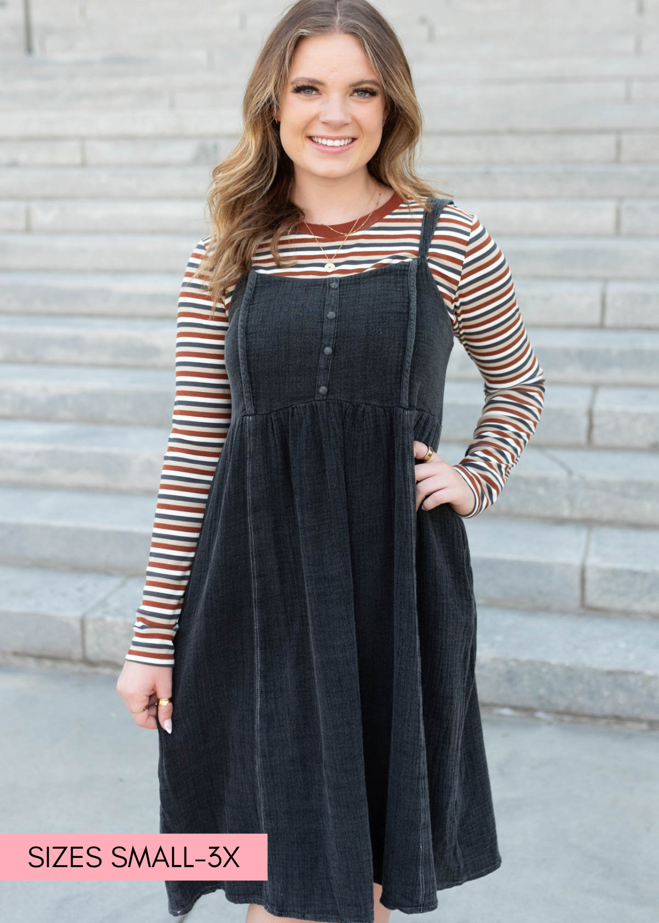 Small black wash jumper dress