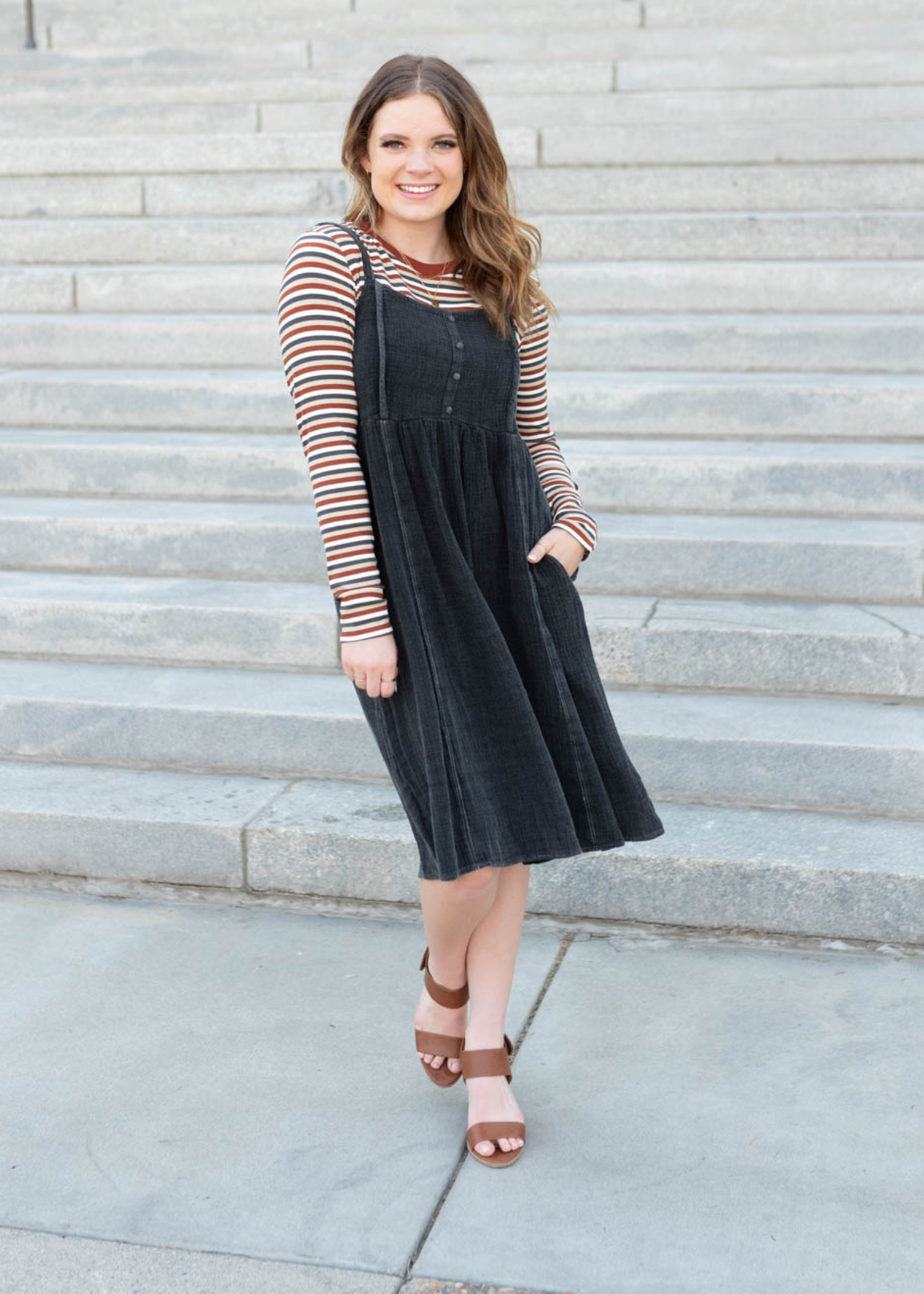 Black wash jumper dress