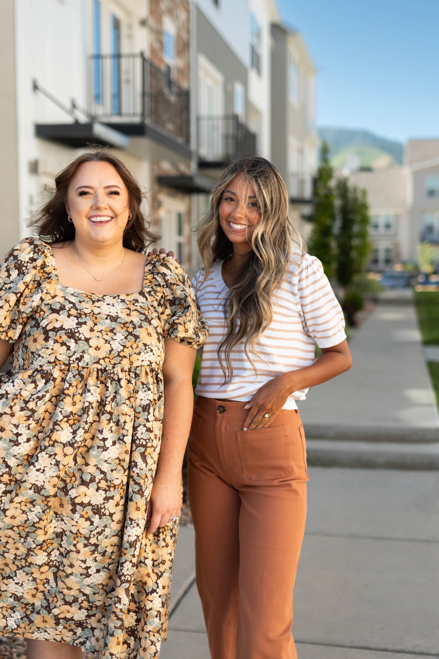 Kayla Taupe Striped Top