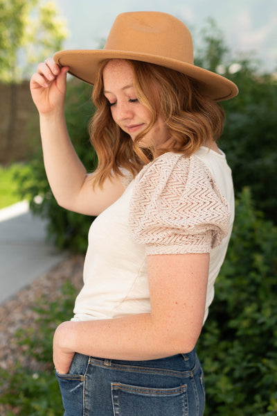 Side view of an ivory top