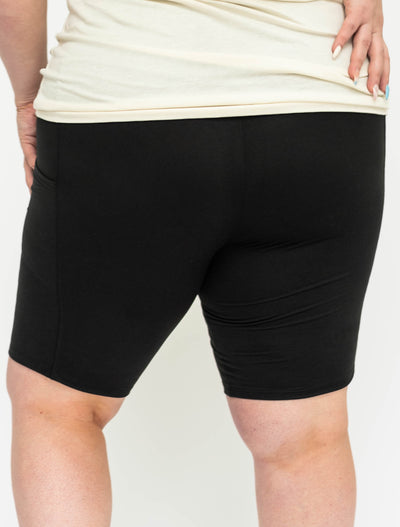 Plus size black shorts.