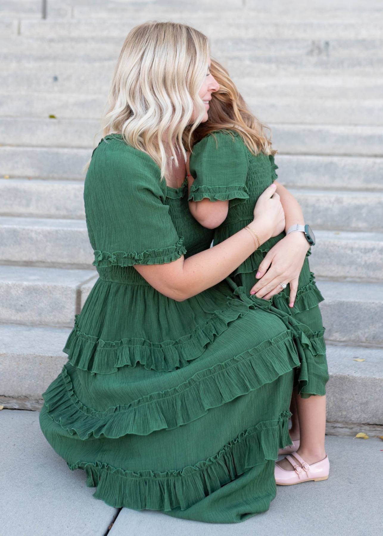 Korin Green Ruffle Tiered Dress