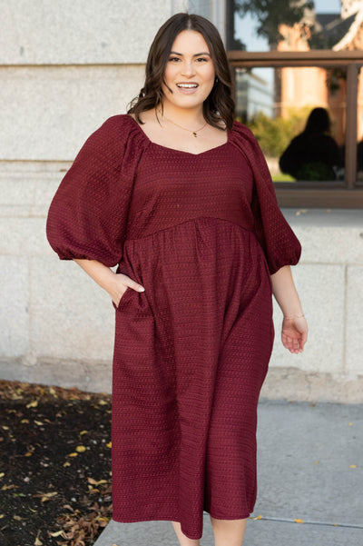 Lila Burgundy Textured Dress