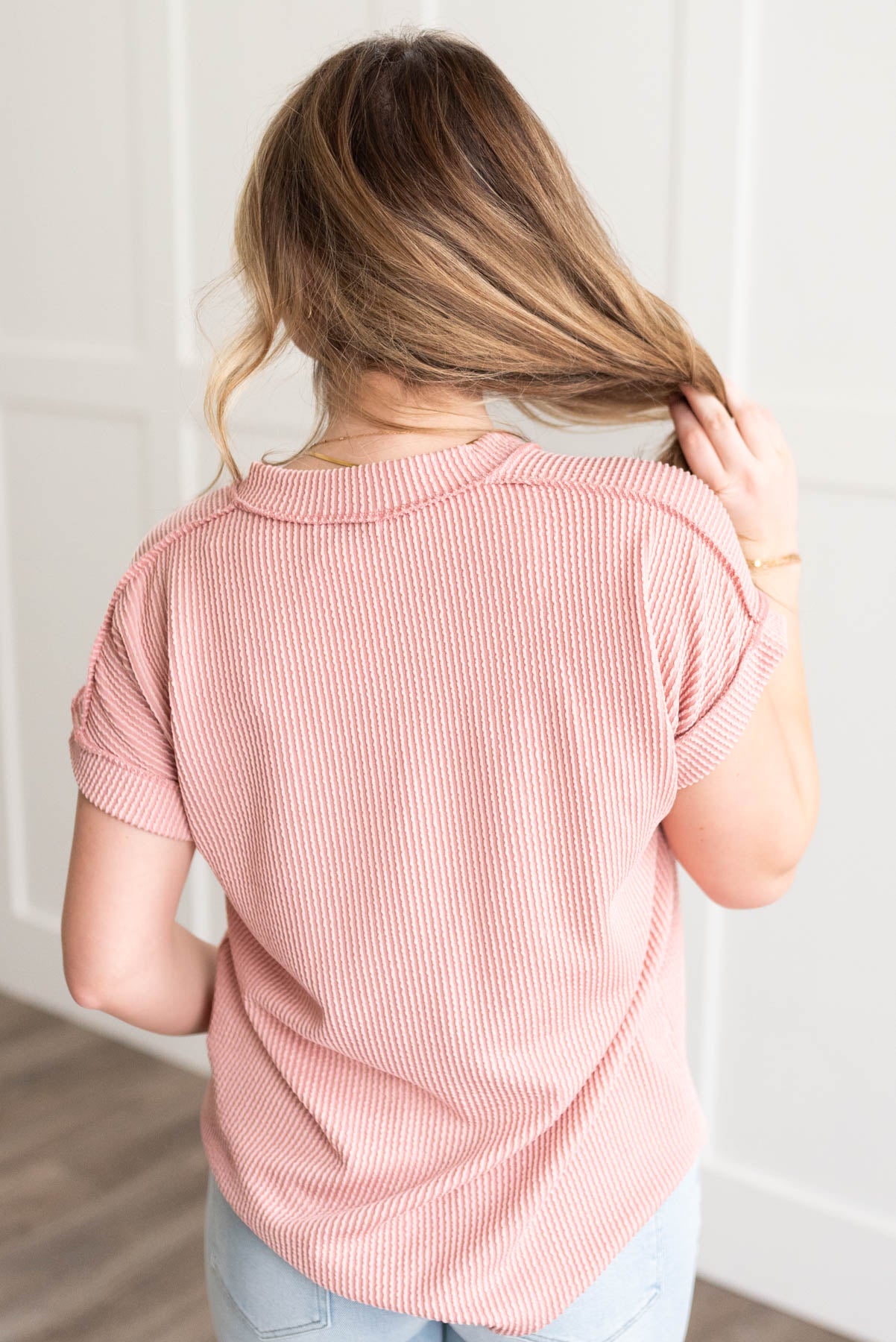 Liliana Mauve Ribbed Top