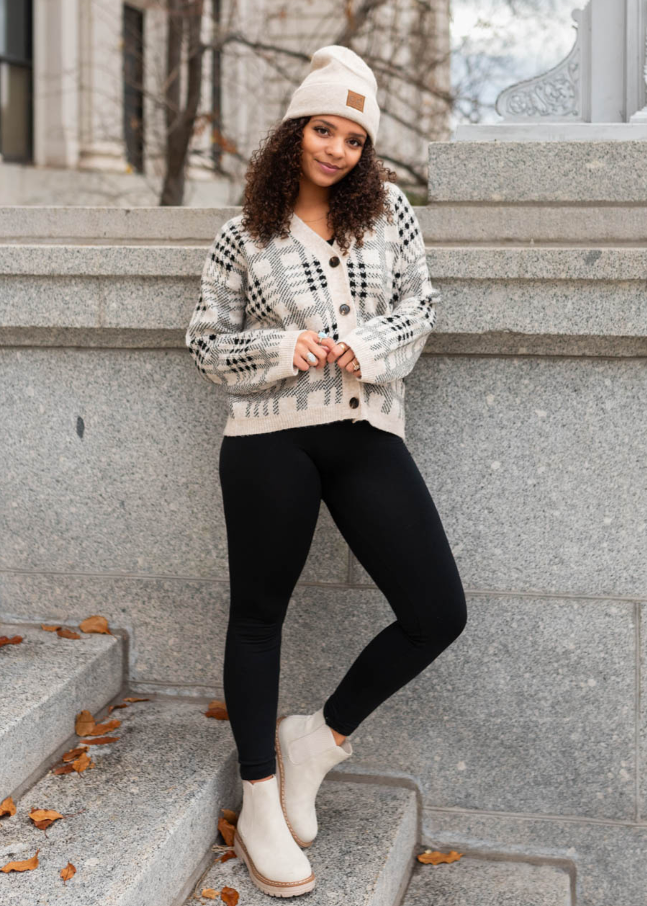 Taupe button down cardigan