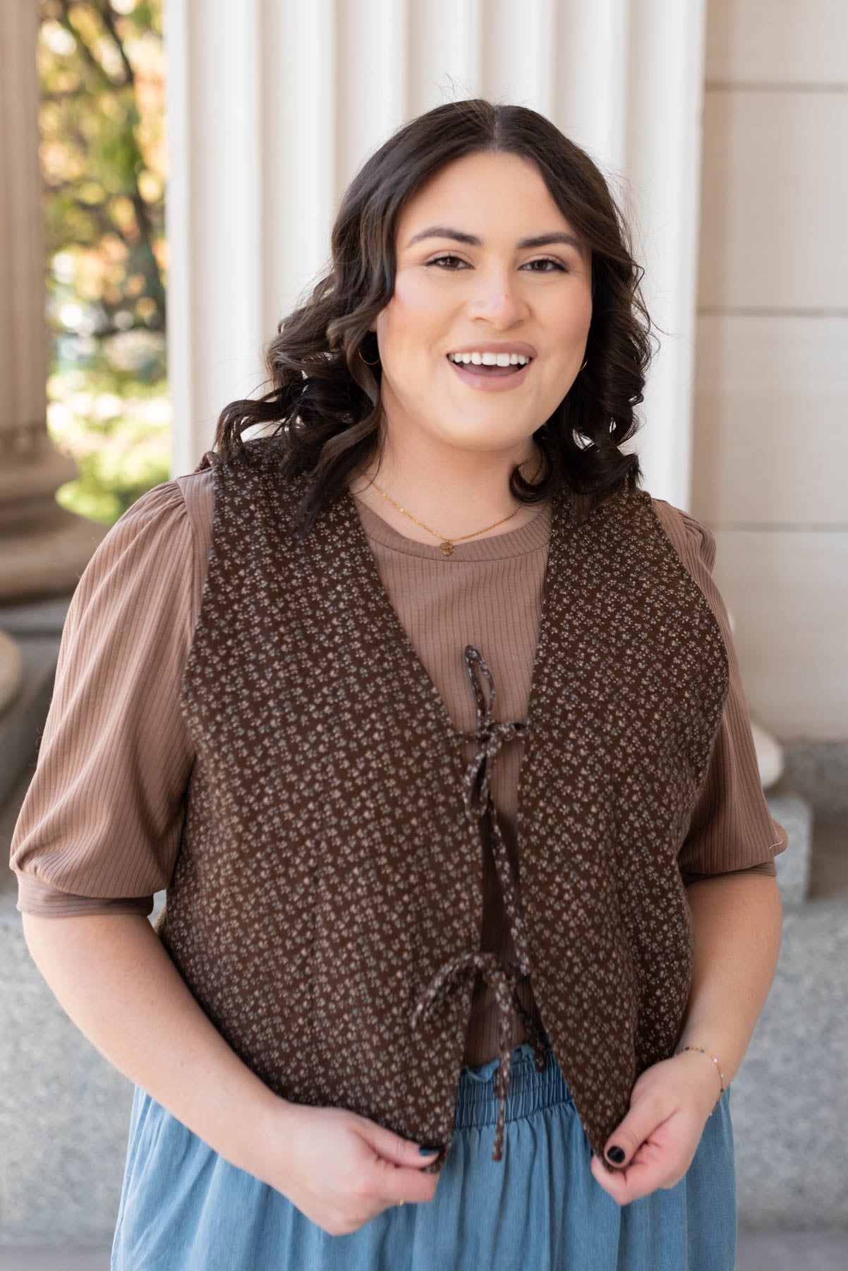 Lonnette Dark Mahogany Vest