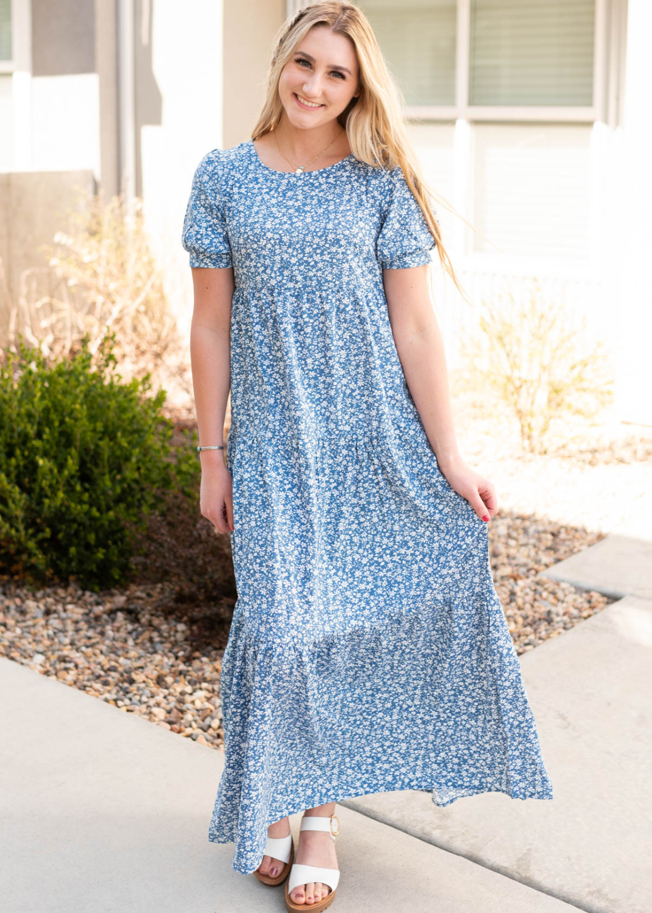 Navy floral dress