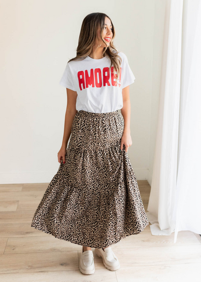 Lynne Leopard Print Skirt