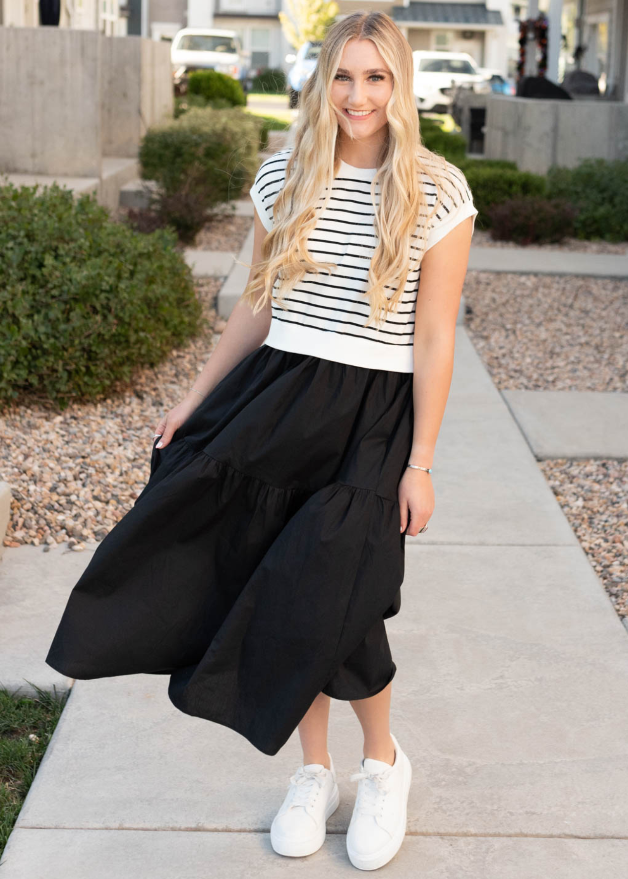 Black stripe dress