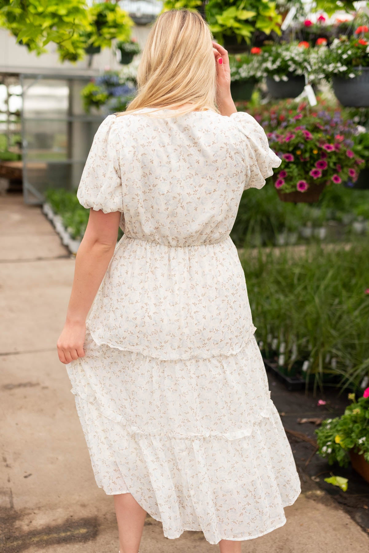 Lyssa Dusty Blue Floral Dress