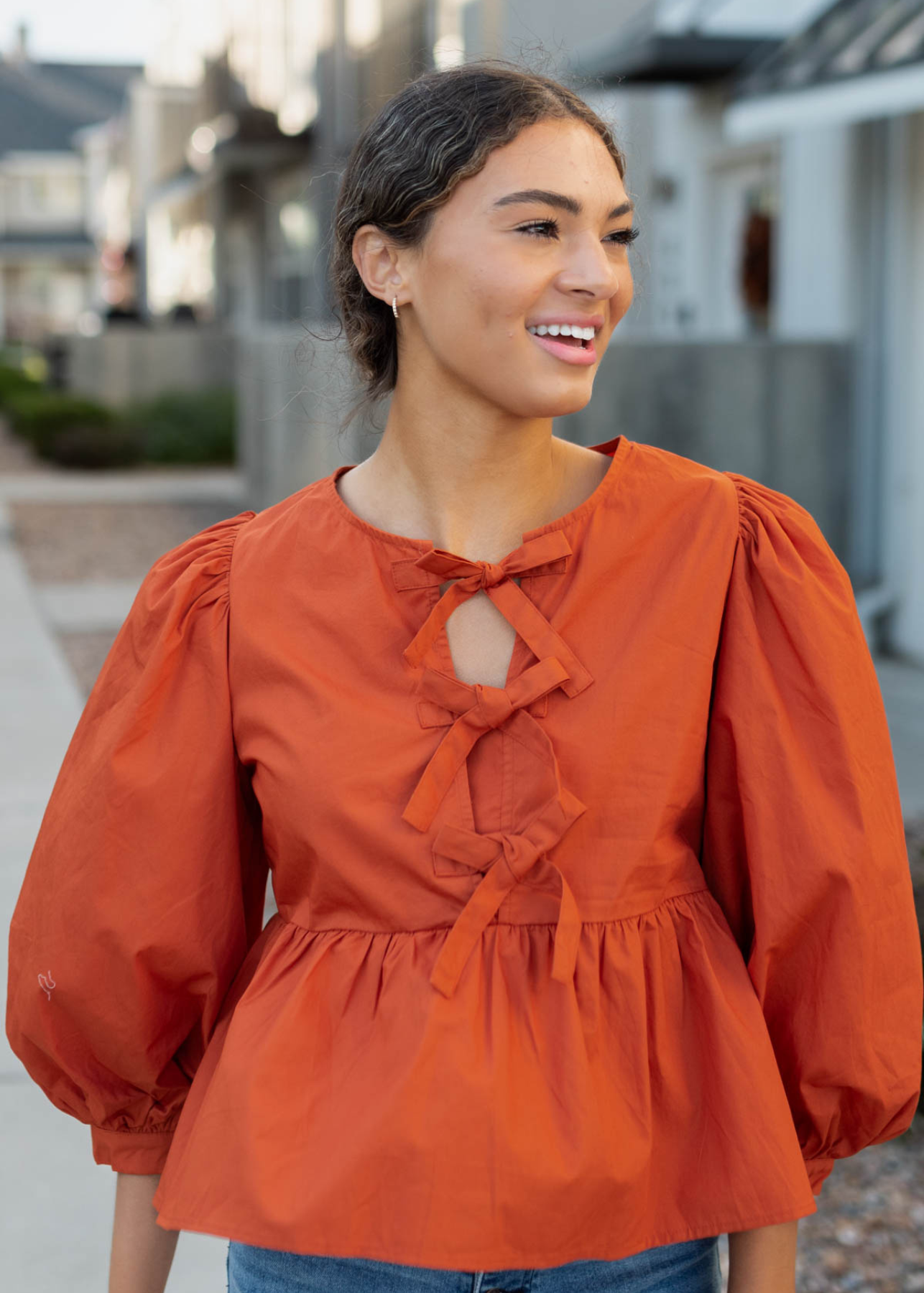 Madalyn Pumpkin Bow Top